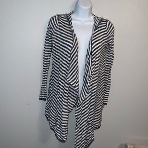 Vintage Blue/White Stripe Lightweight Open Front Cardigan Sz S